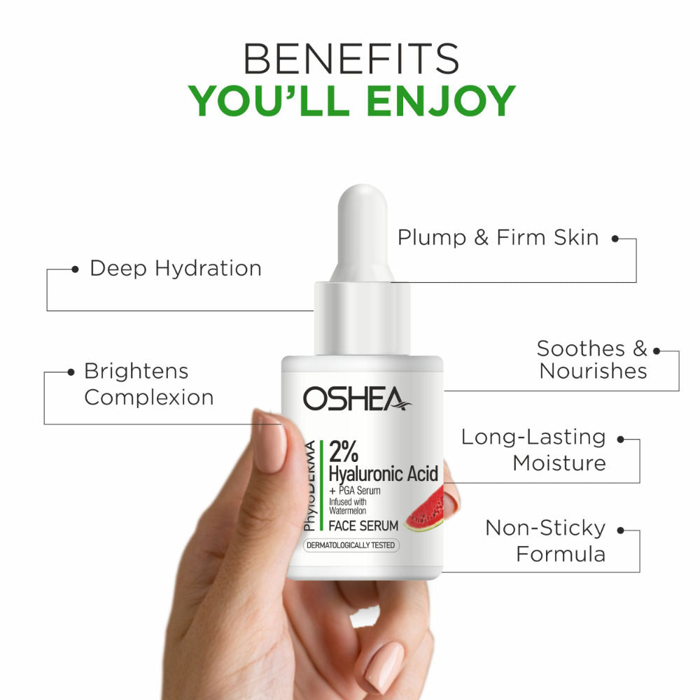 Phytoderma Face Serum With 2% Hyaluronic Acid & Watermelon Extract Reduces Dull Skin