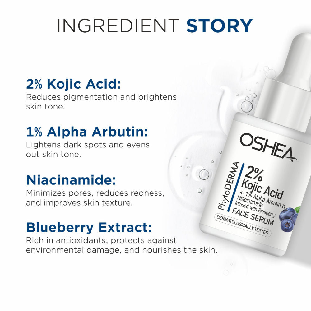 Phytoderma Face Serum With 2% Kojic Acid & 1% Alpha Arbutin Reduces Dark Spots