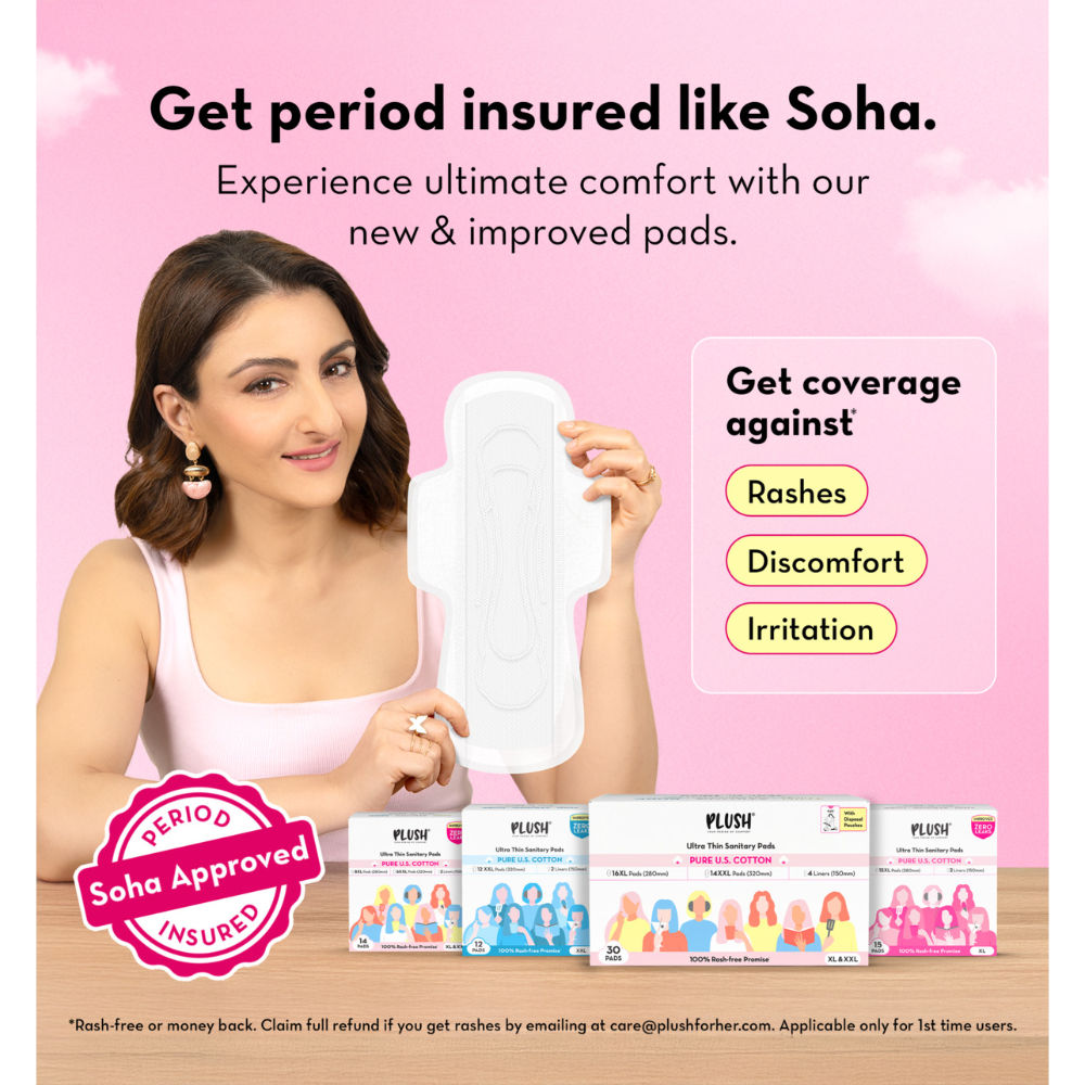Sanitary Pads 100% Cotton Rash-Free - 16XL + 14XXL+ 4 Free Liners