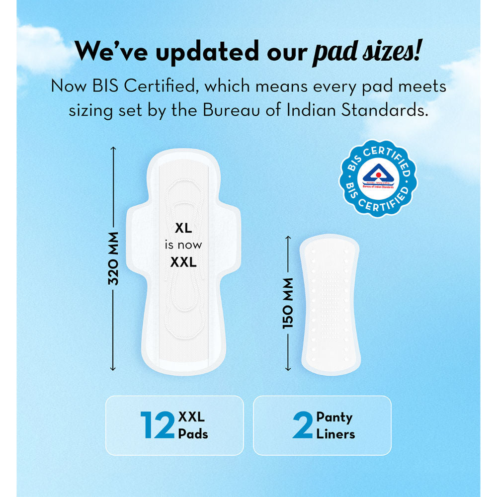 Ultra Thin 12 XXL 100% Cotton Rash Free Sanitary Pads