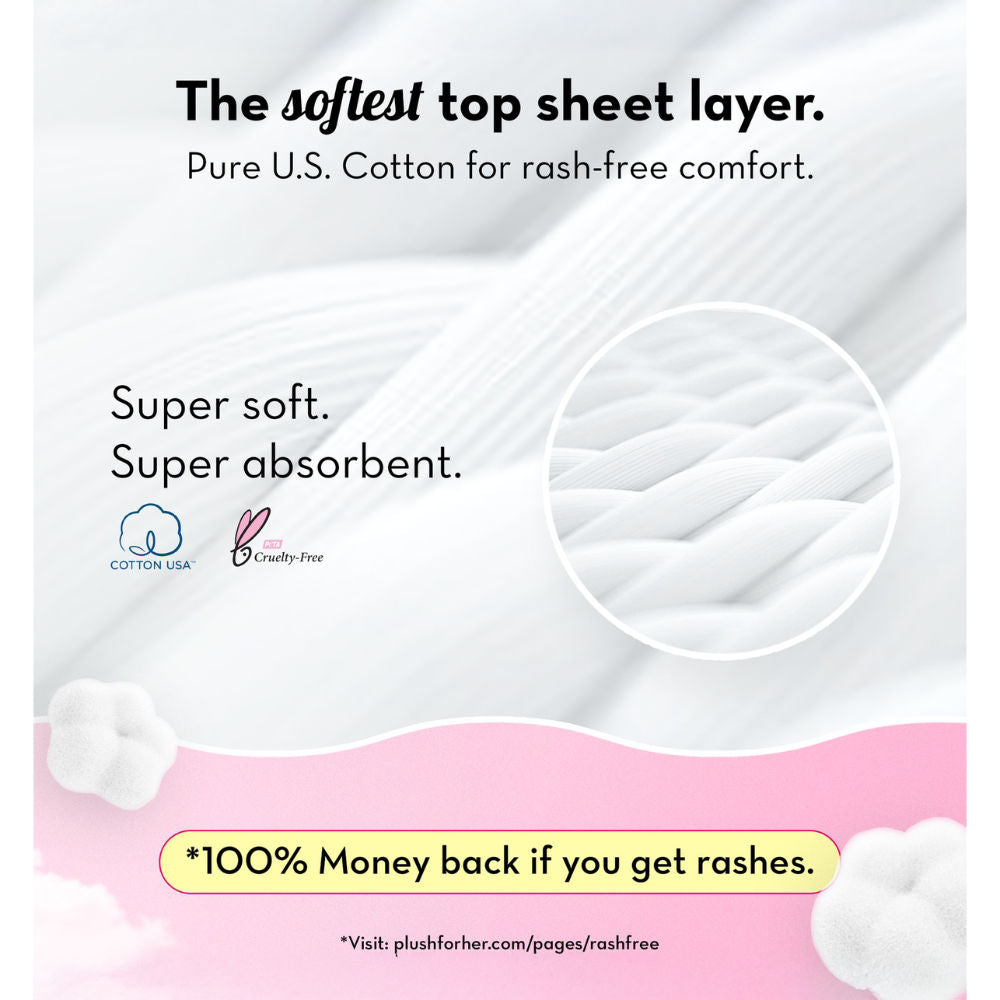 Sanitary Pads 100% Cotton Rash-Free | 16XL + 12XXL+ 4 Free Liners
