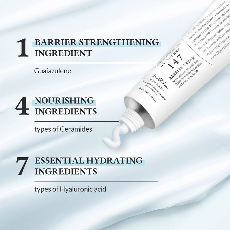 147 Barrier Cream: Rich Ceramide & hyaluronic acid infused cream for Damaged Skin Barrier