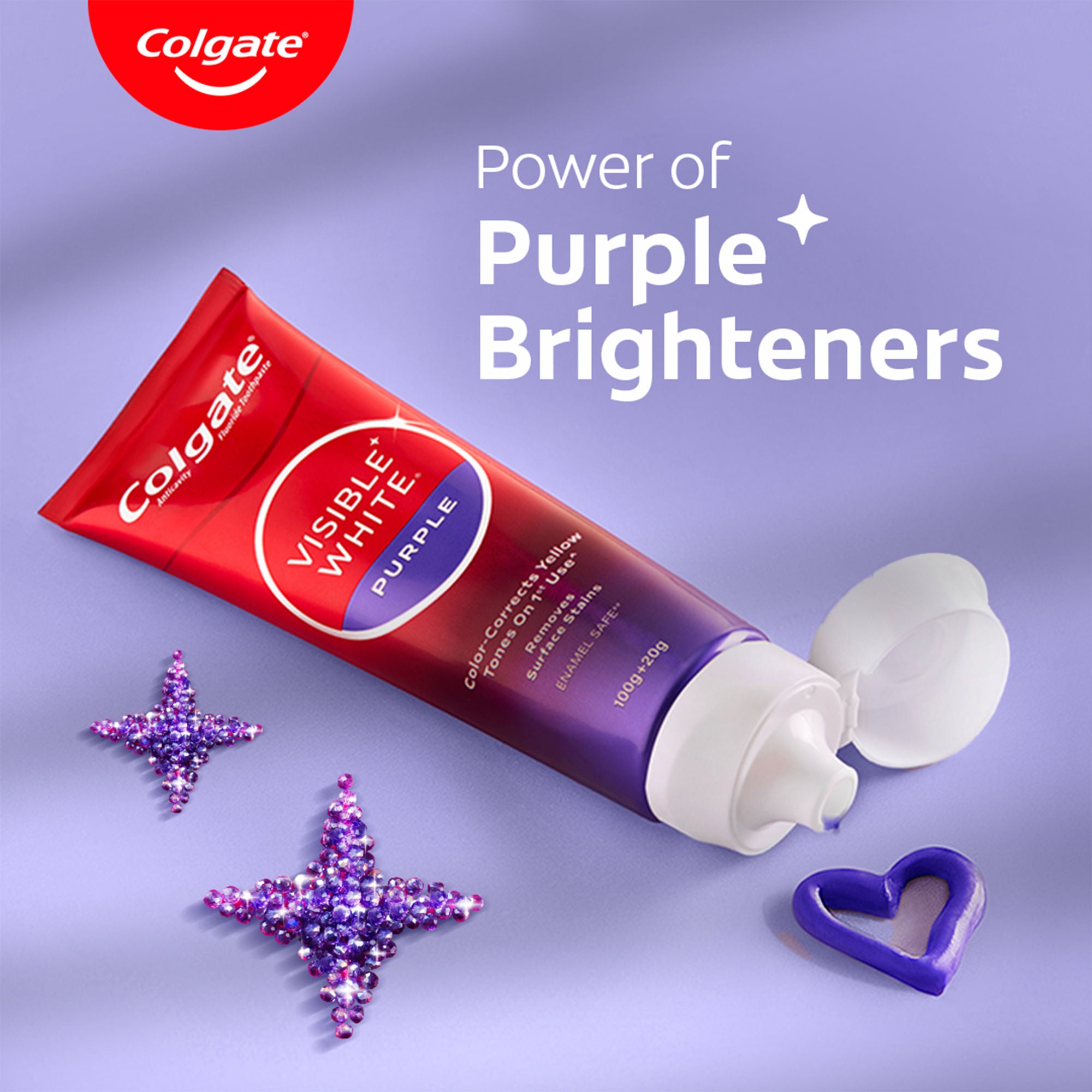 Visible White Purple Toothpaste