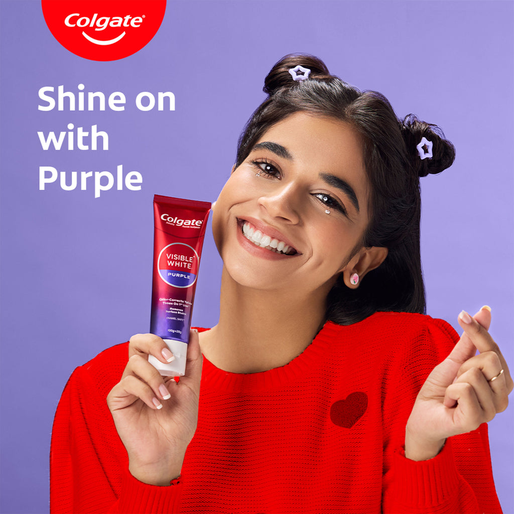 Visible White Purple Toothpaste