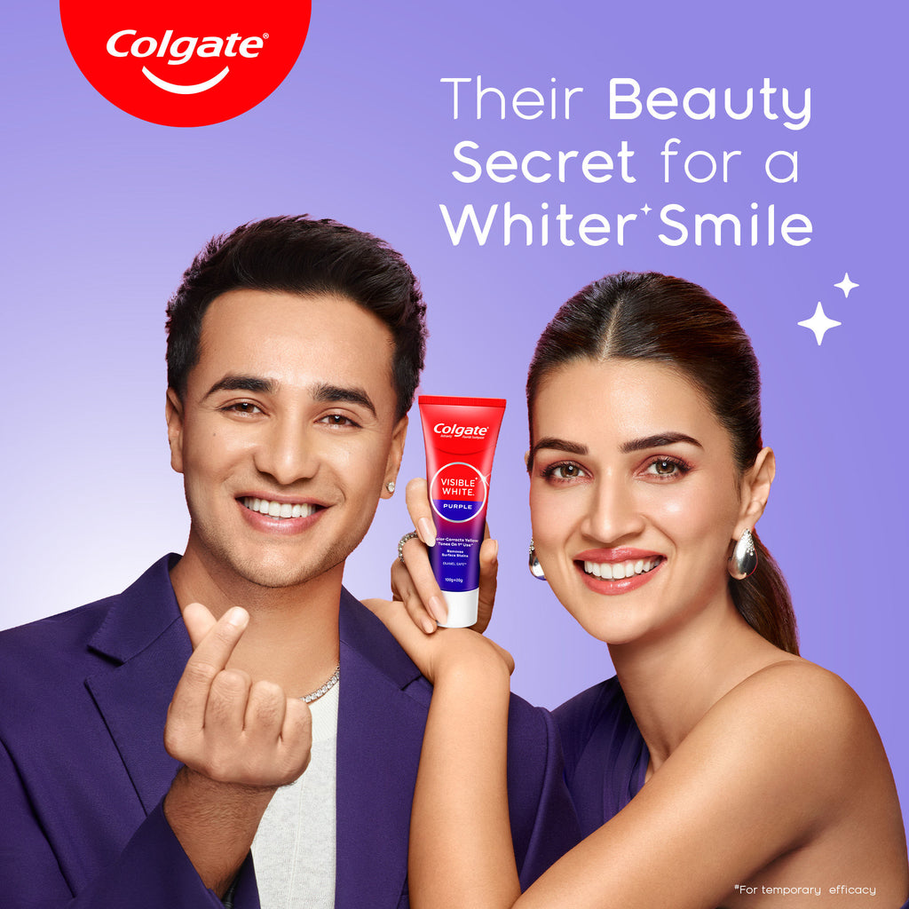 Visible White Purple Toothpaste for Color-Corrects Yellow Tones Saver Pack