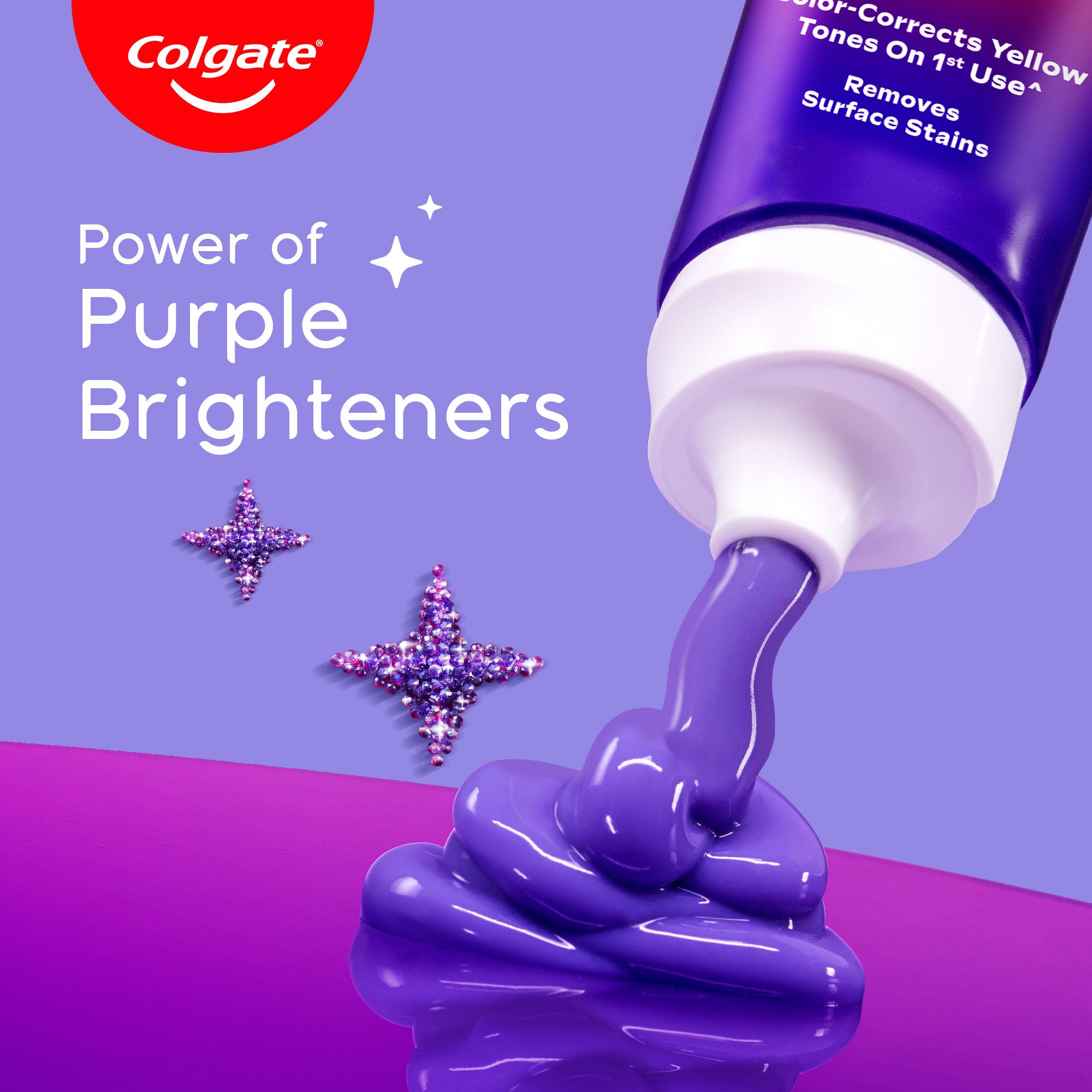 Visible White Purple Toothpaste for Color-Corrects Yellow Tones Saver Pack