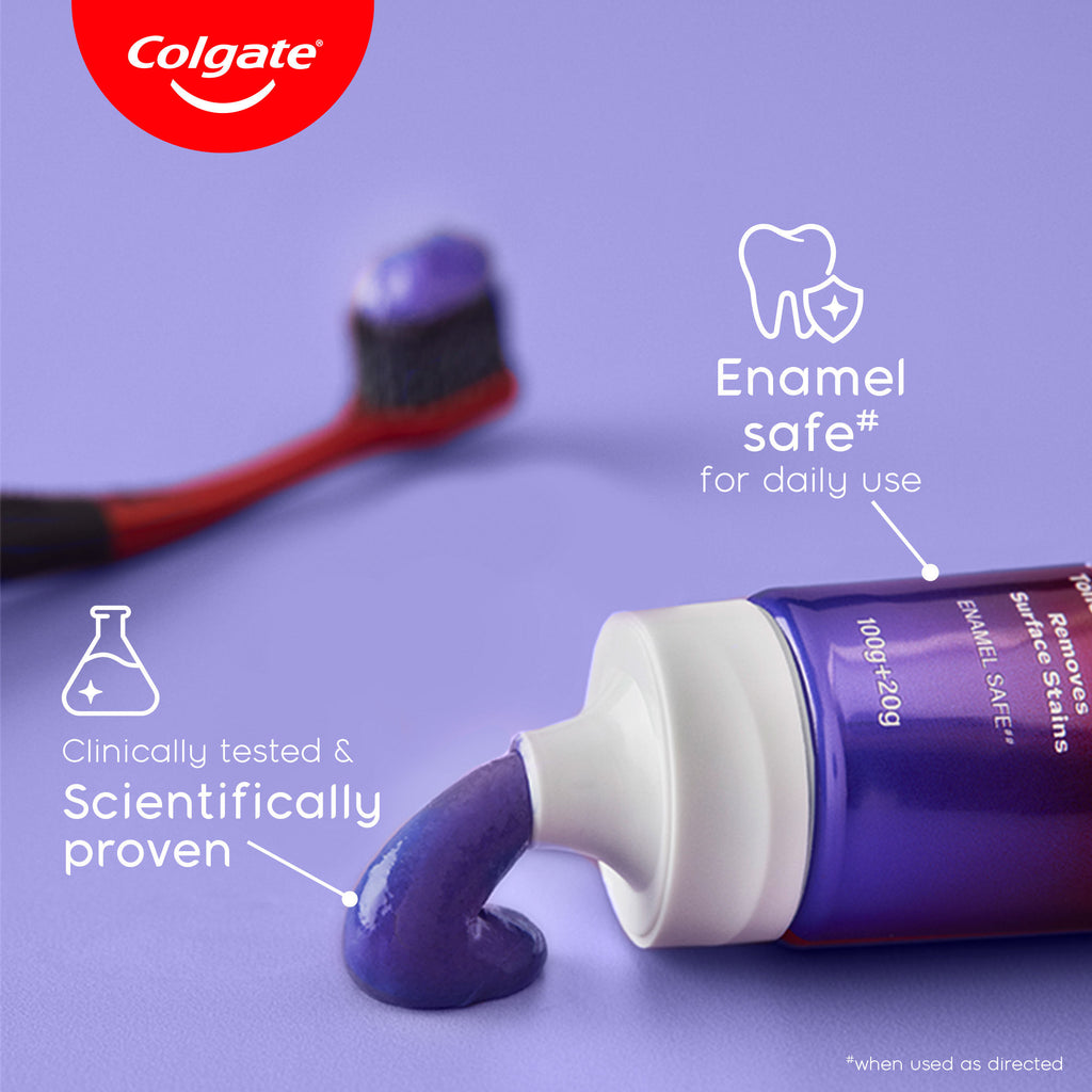 Visible White Purple Toothpaste for Color-Corrects Yellow Tones Saver Pack