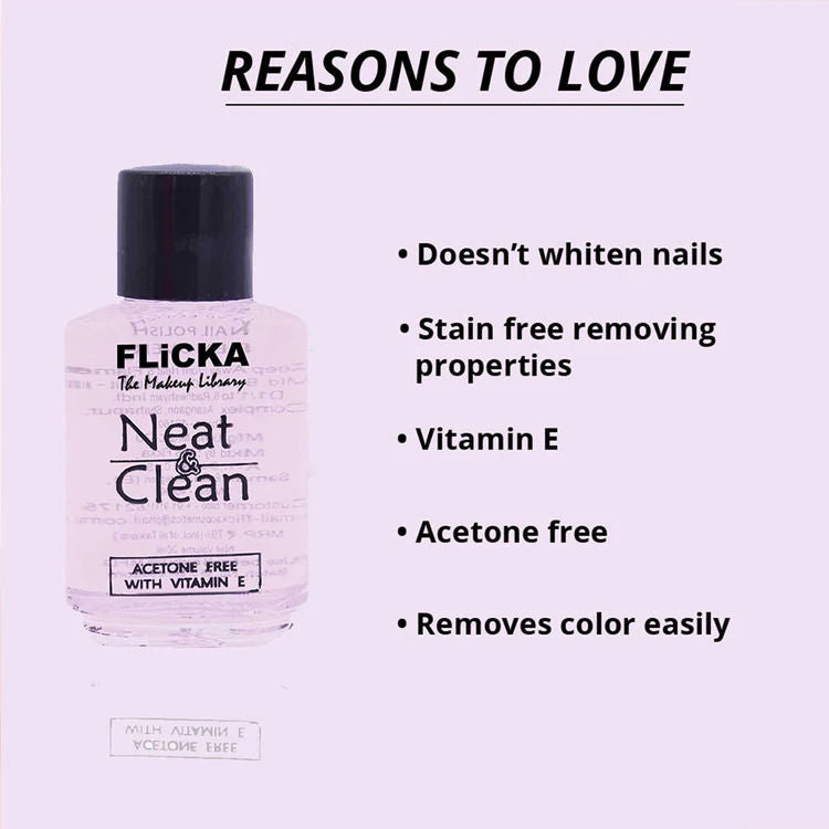 Neat & Clean Nail Polish Remover Easy Apply Acetone Free & Enriched With Vitamin E