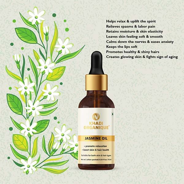 Jasmine Essential Oil, 100% Pure Natural Oil for Relaxation & Aromatherapy