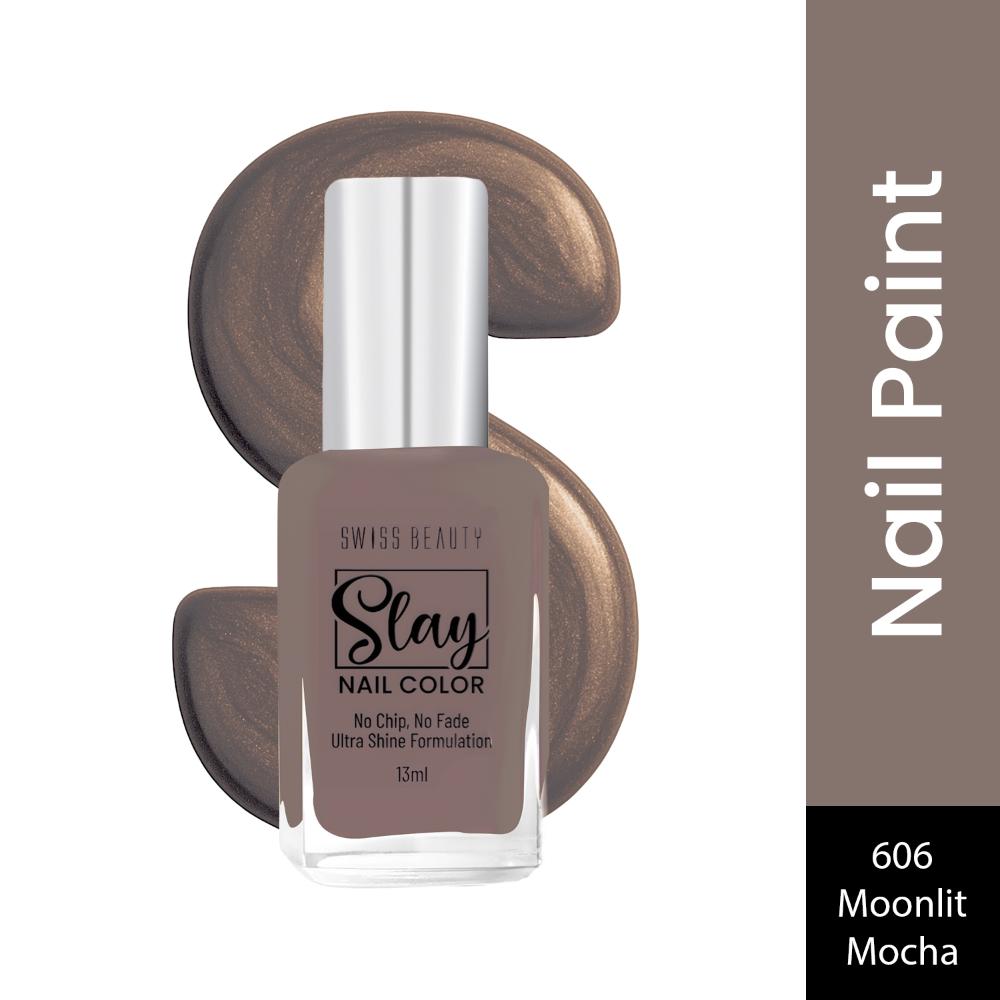 Slay Nail Color With Ultra Shine Formulation - 606 Moonlit Mocha
