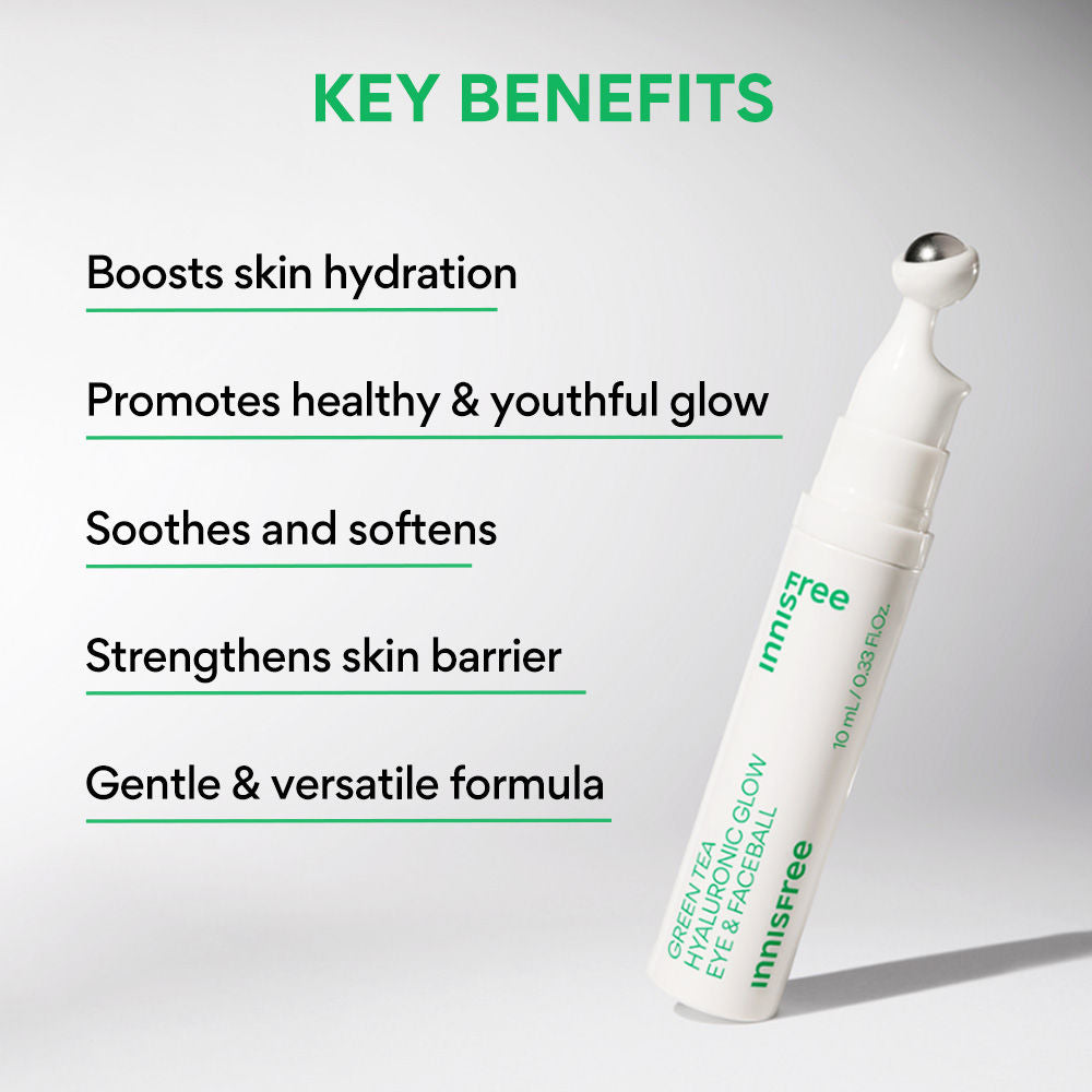Green Tea Hyaluronic Acid Under Eye And Face Serum For Reducing Puffiness