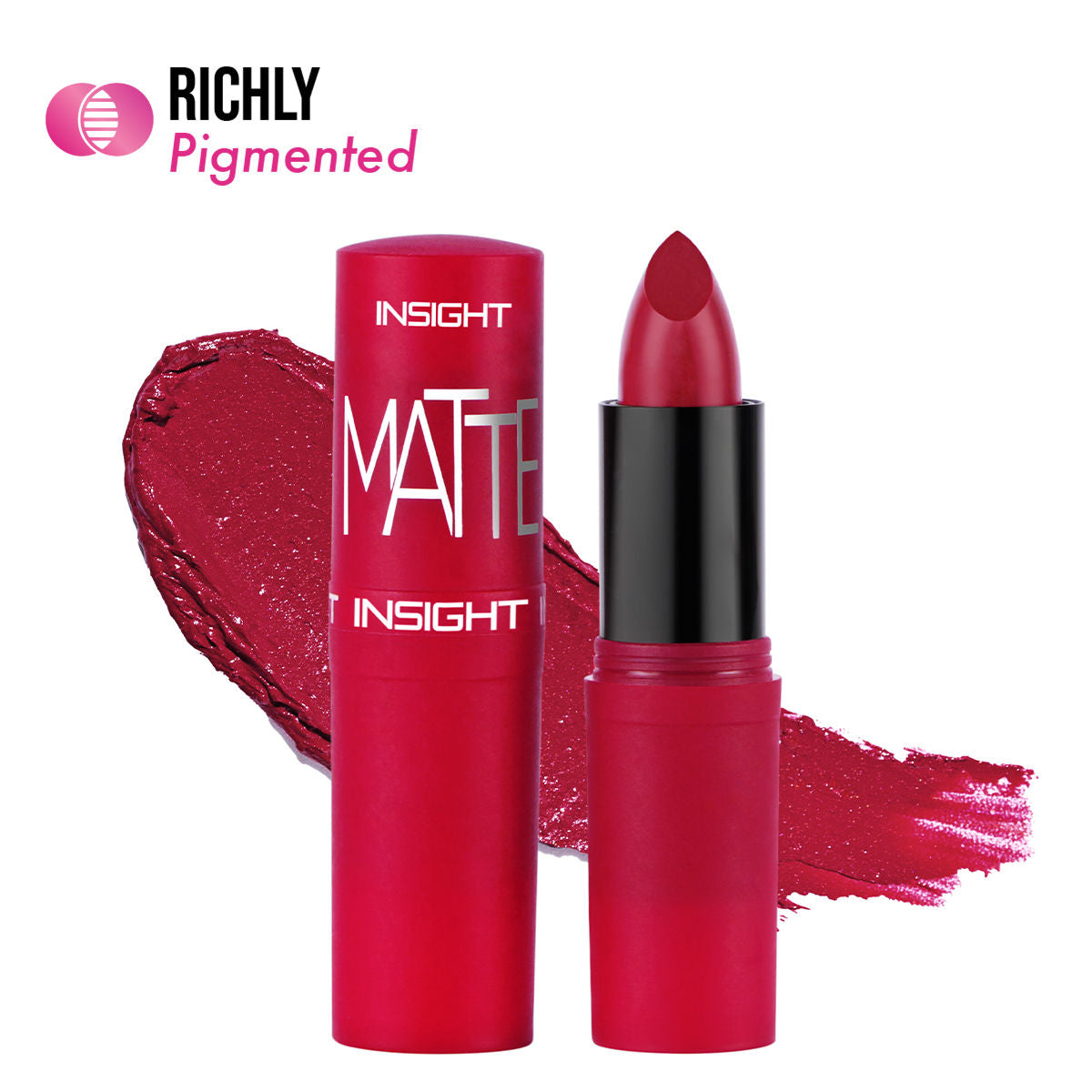 Matte Lipstick, 1 Stroke Application, Long Lasting - A26 Pink Me Red