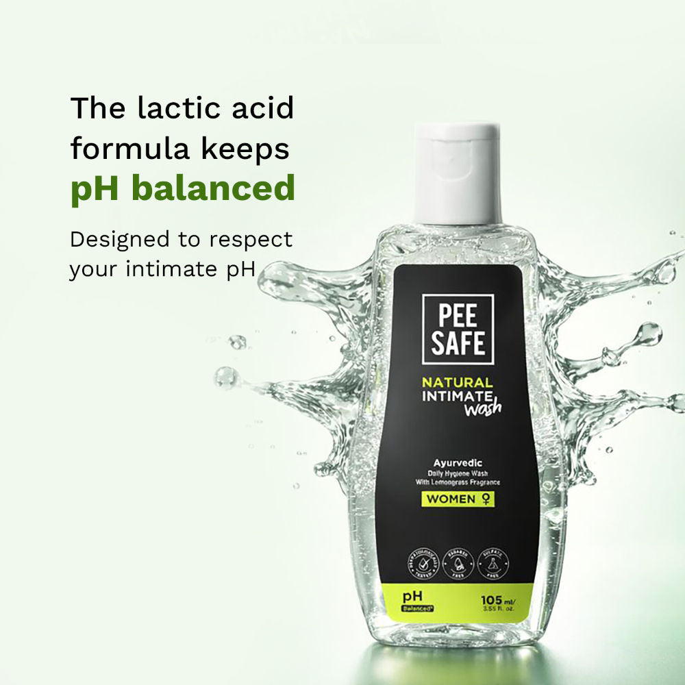 Intimate Wash For Women - Lemongrass Fragrance & 100% Alcohol-Free, Paraben-Free