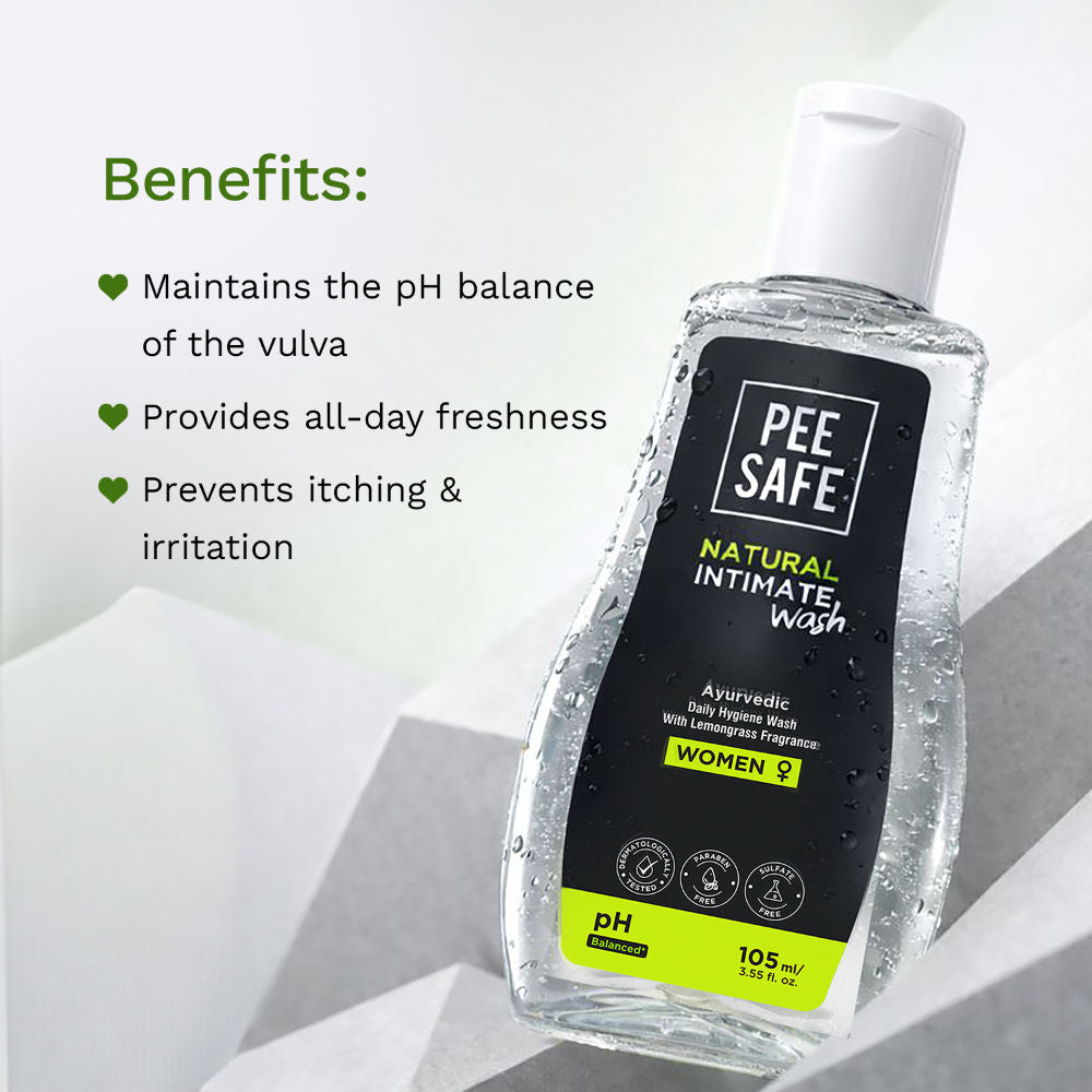 Intimate Wash For Women - Lemongrass Fragrance & 100% Alcohol-Free, Paraben-Free