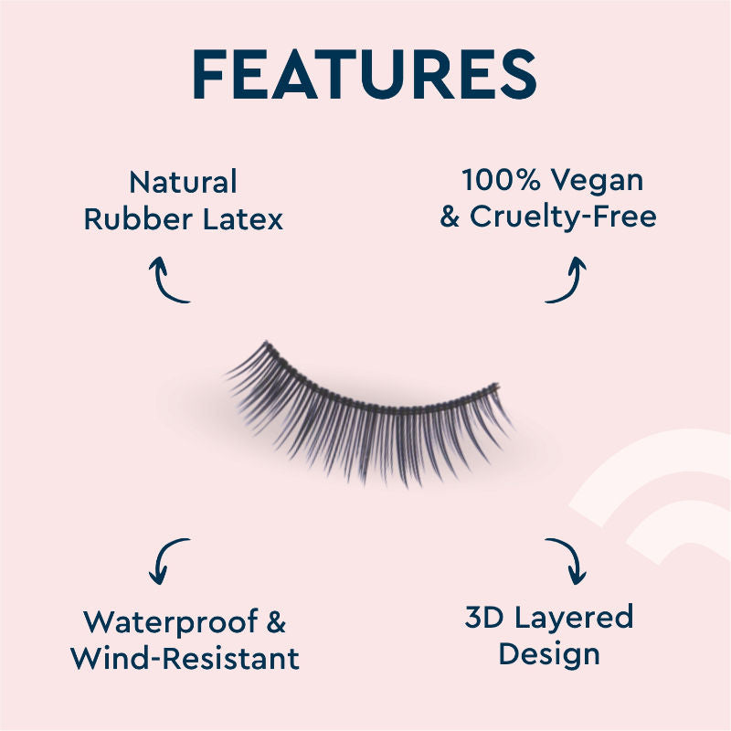 Eyelash Set With Glue, False Eyelashes - Party Style