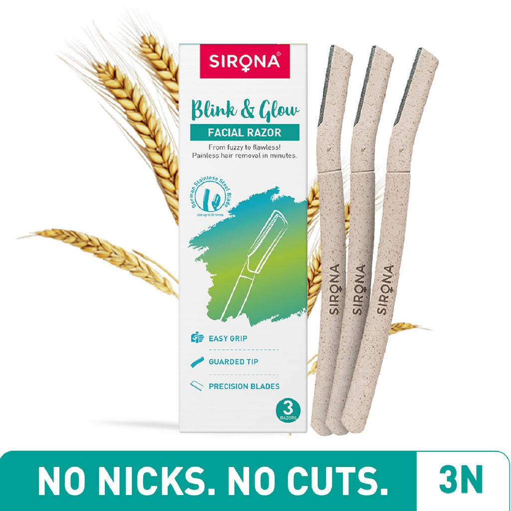 Blink and Glow Reusable Face & Eyebrow Razors for Women, Instant & Painless Hair Removal