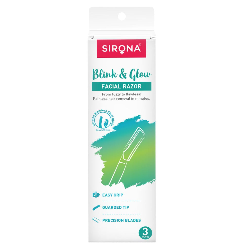 Blink and Glow Reusable Face & Eyebrow Razors for Women, Instant & Painless Hair Removal