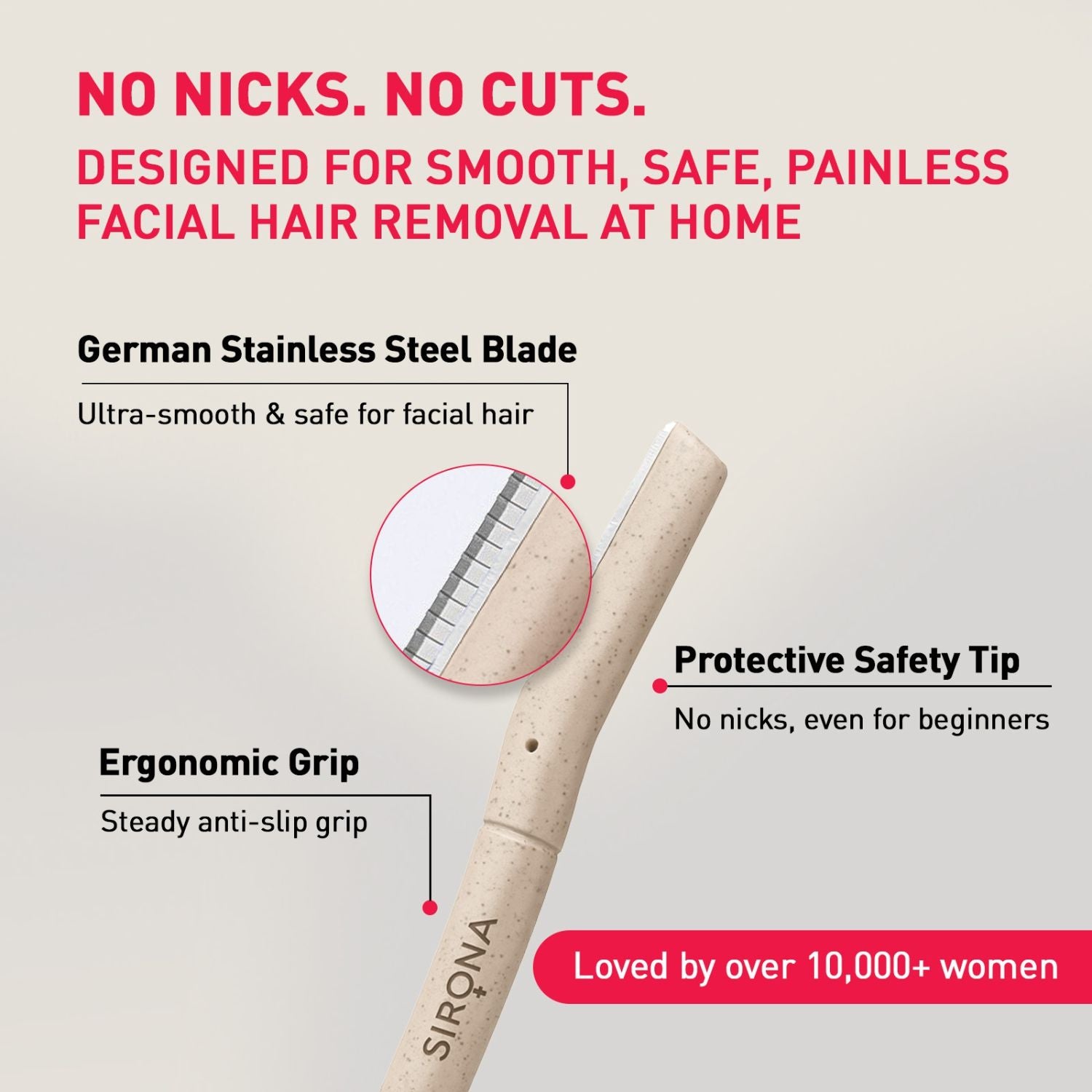 Blink and Glow Reusable Face & Eyebrow Razors for Women, Instant & Painless Hair Removal