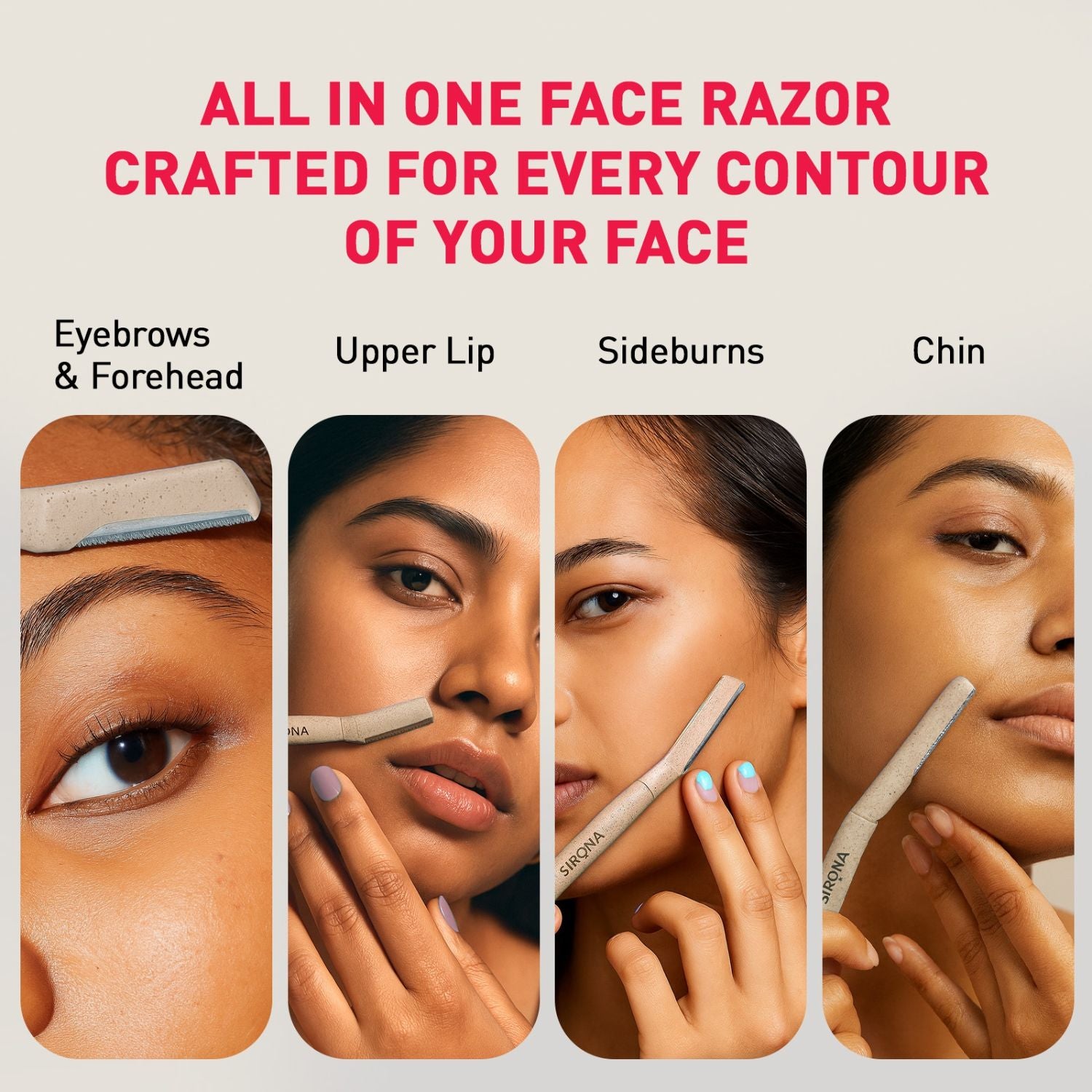 Blink and Glow Reusable Face & Eyebrow Razors for Women, Instant & Painless Hair Removal