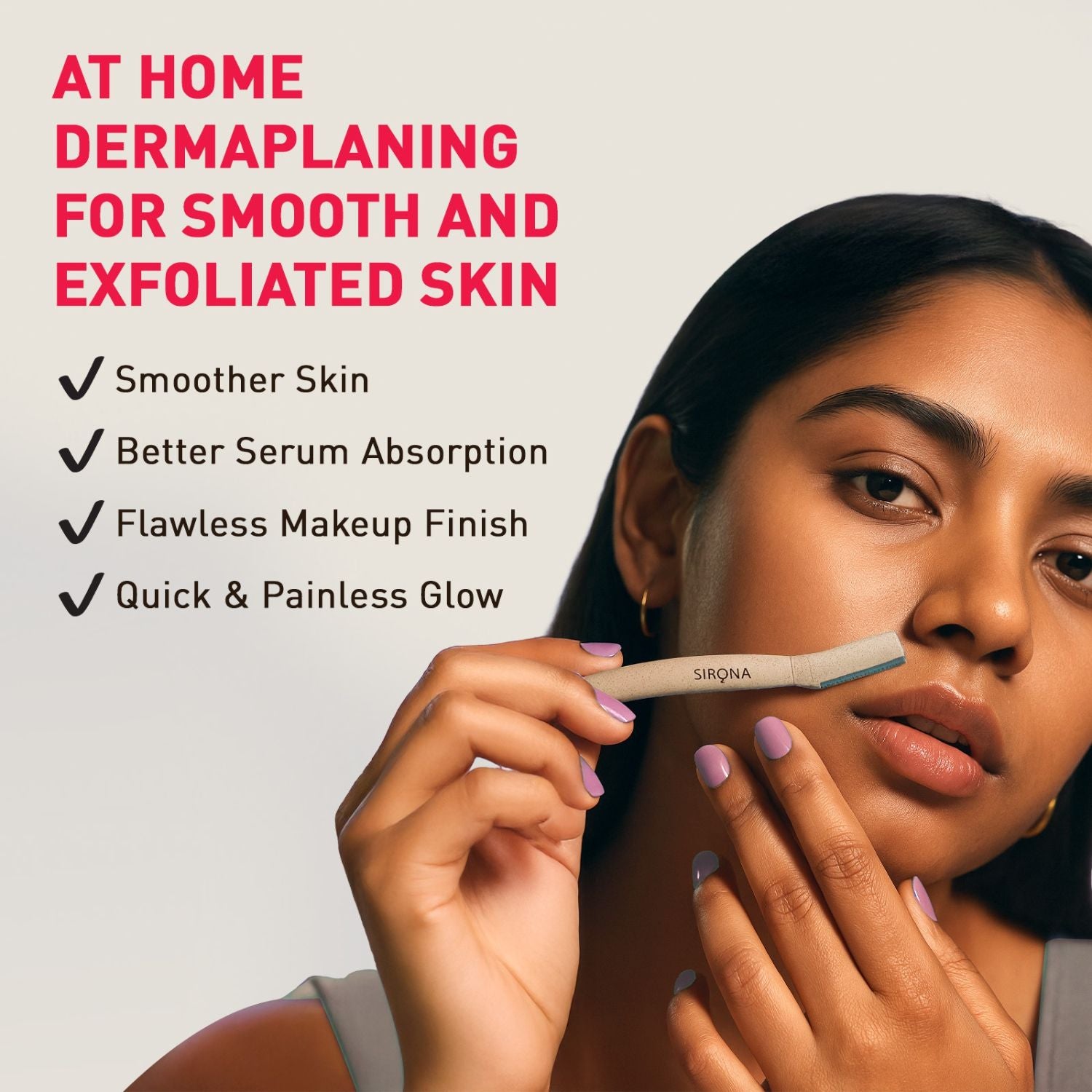 Blink and Glow Reusable Face & Eyebrow Razors for Women, Instant & Painless Hair Removal