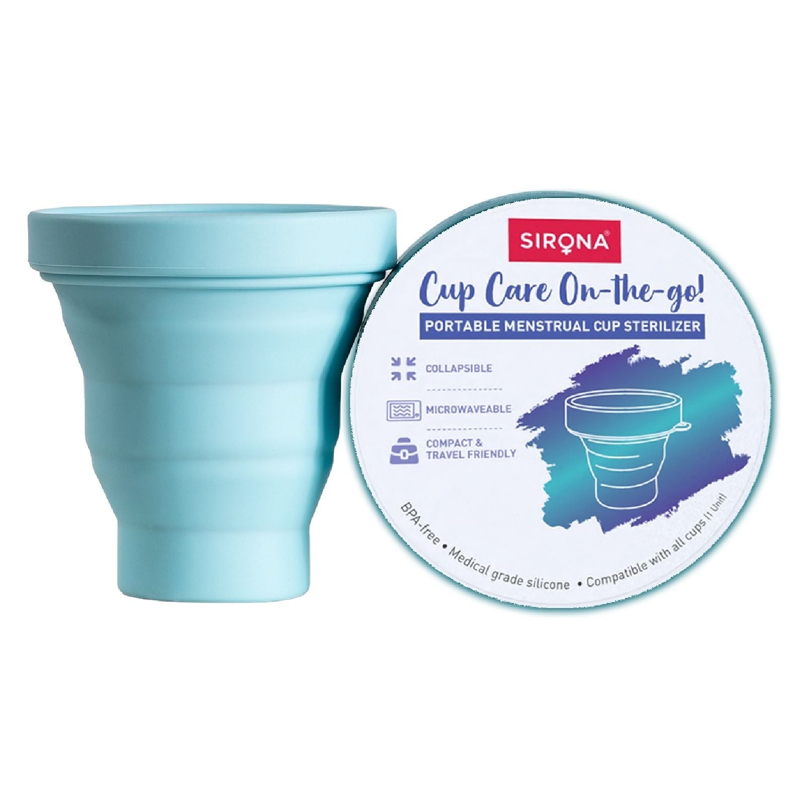 Menstrual Cup Sterilizer Microwave Safe, Collapsible and Easy to Use Sterilizer