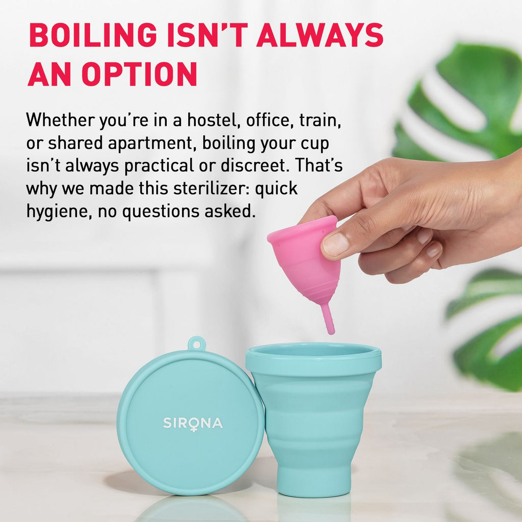 Menstrual Cup Sterilizer Microwave Safe, Collapsible and Easy to Use Sterilizer
