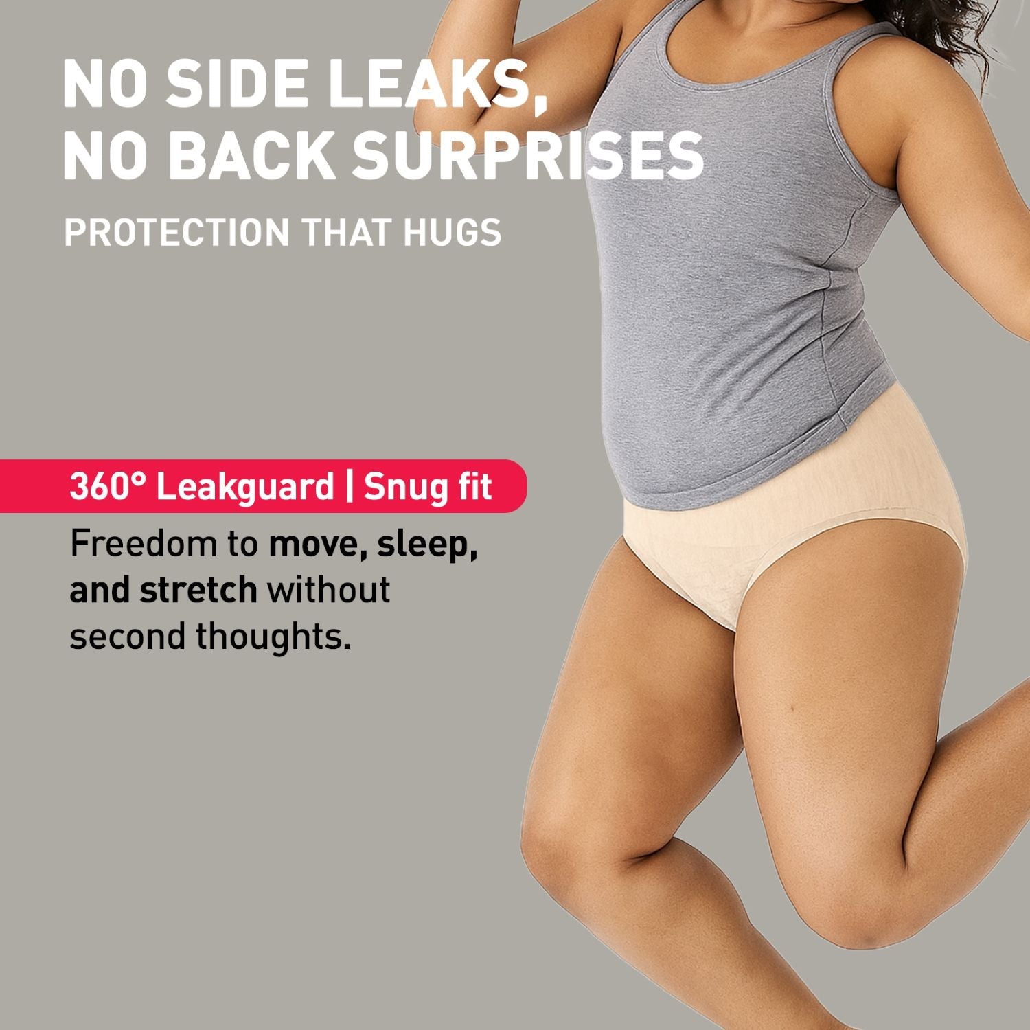Disposable Period Panties, L-XL (36-44 in.) 360° Coverage, Leakage Protection for Heavy Flow
