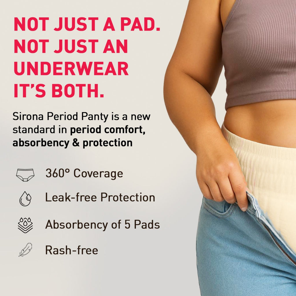 Disposable Period Panties, XL-2XL (44-52 in) 360° Coverage, Leakage Protection for Heavy Flow
