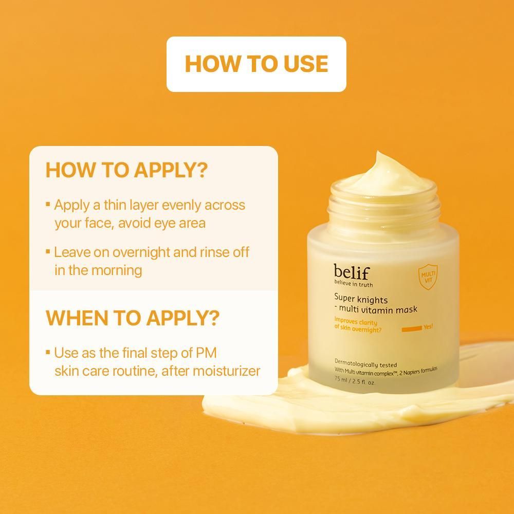 Super Knights Korean Multi Vitamin Sleeping Mask- Hydrating Vegan Night Cream with Niacinamide