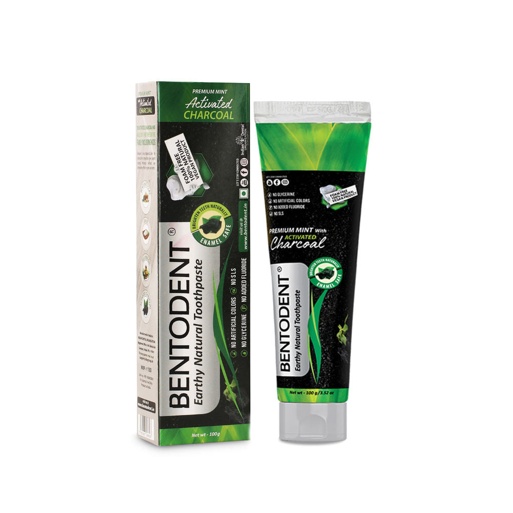 Natural & Fluoride Free Activated Charcoal Mint Teeth Whitening Toothpaste