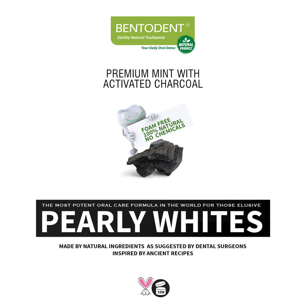 Natural & Fluoride Free Activated Charcoal Mint Teeth Whitening Toothpaste