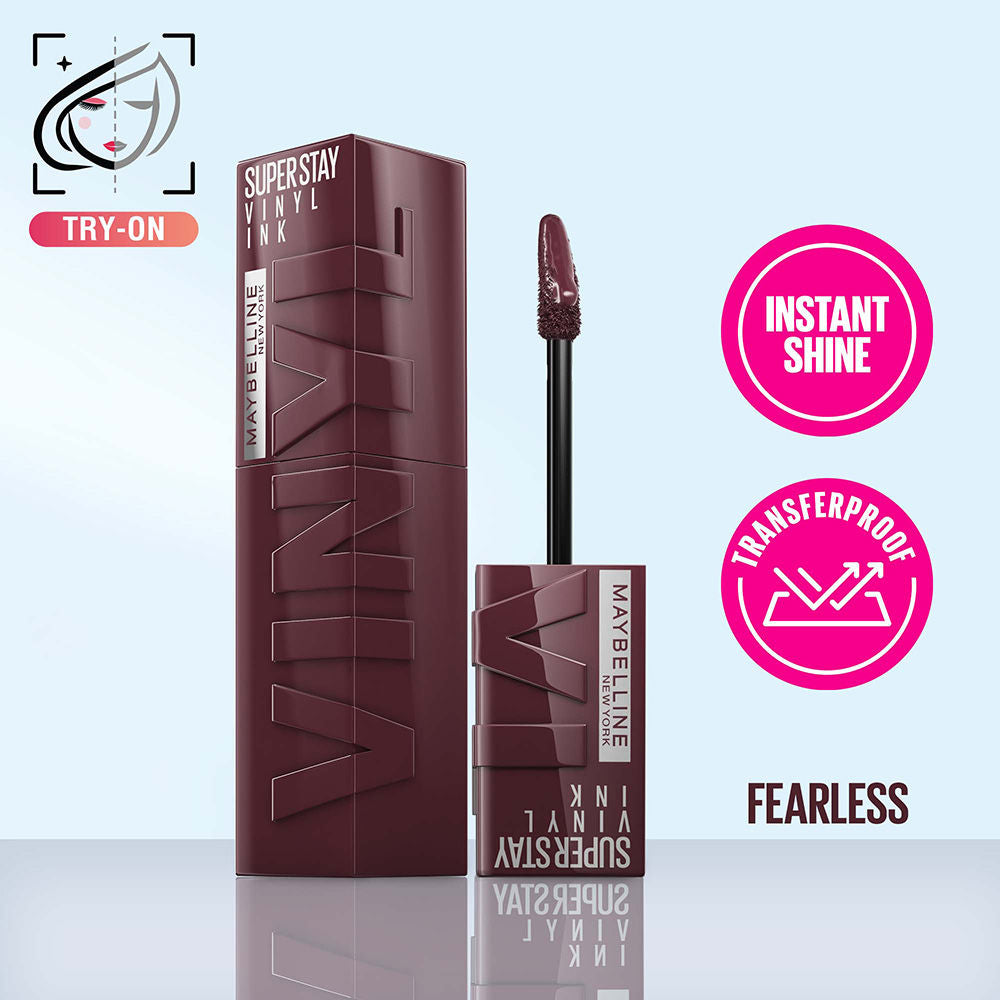 Super Stay Vinyl Ink Liquid Lipstick, Instant Shine Lasts Up To 16H - Fearless
