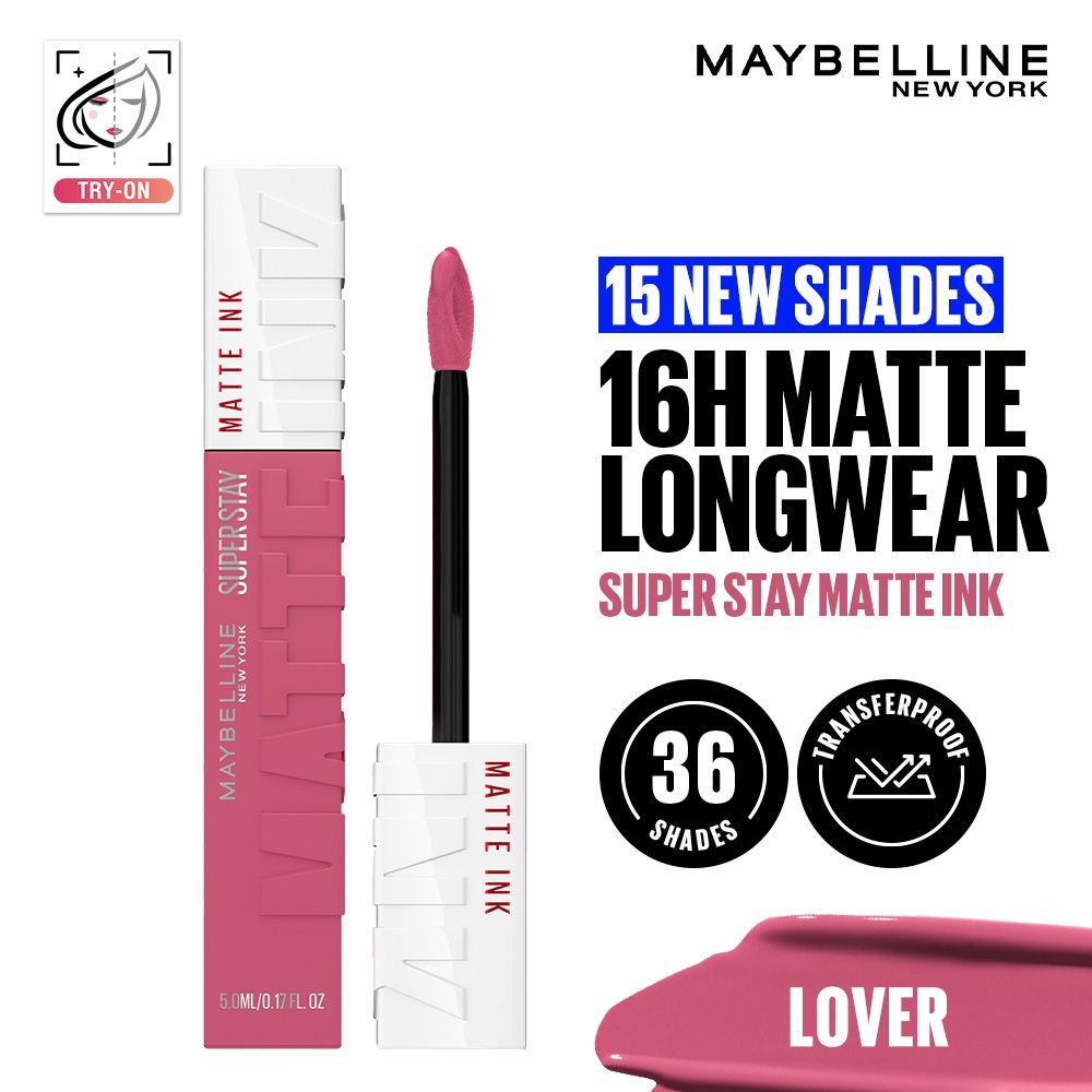 Super Stay Matte Ink Liquid Lipstick, Lasts Up to 16 Hours - 15 Lover - 15 Lover