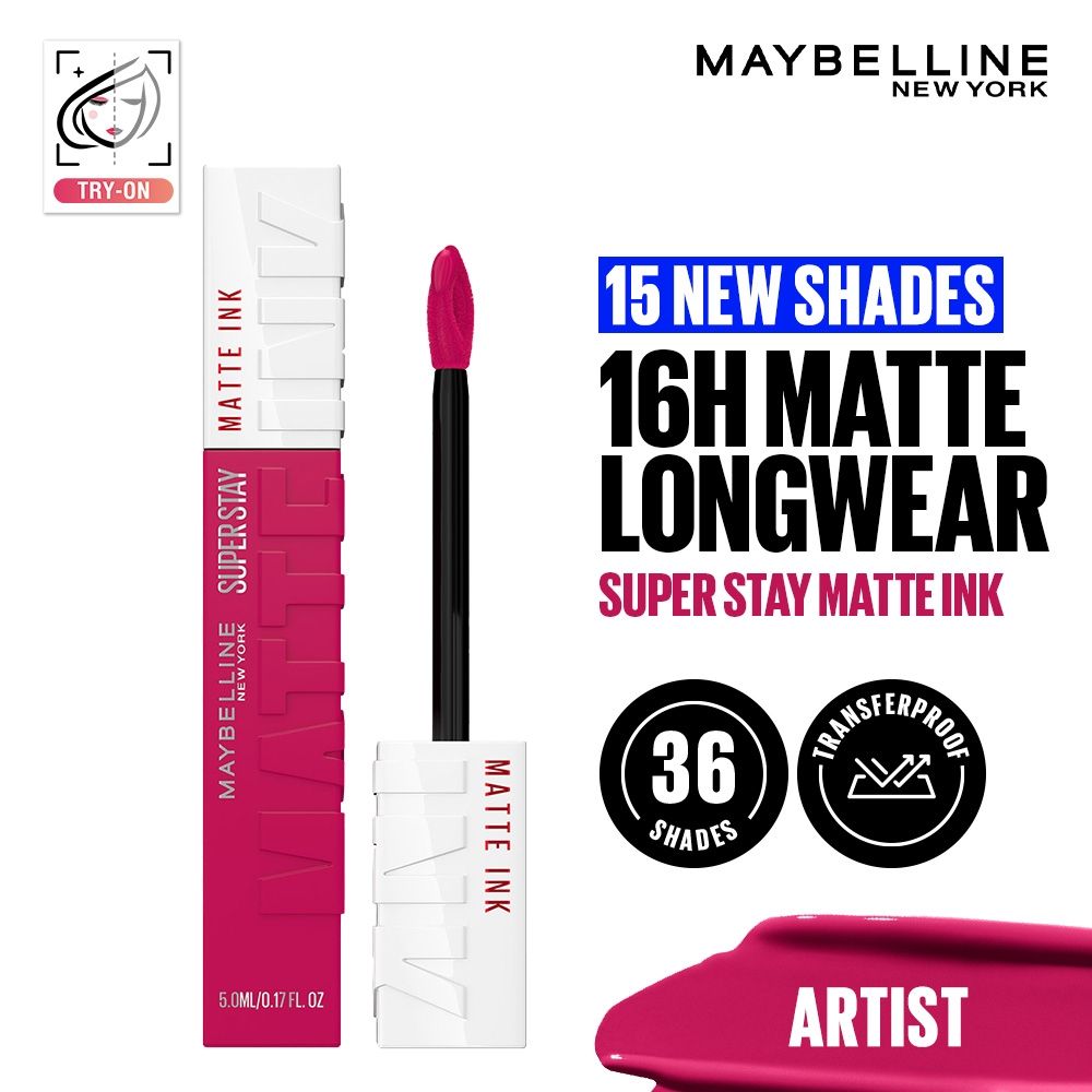 Super Stay Matte Ink Liquid Lipstick, Lasts Up to 16 Hours - 15 Lover - 120 Artist