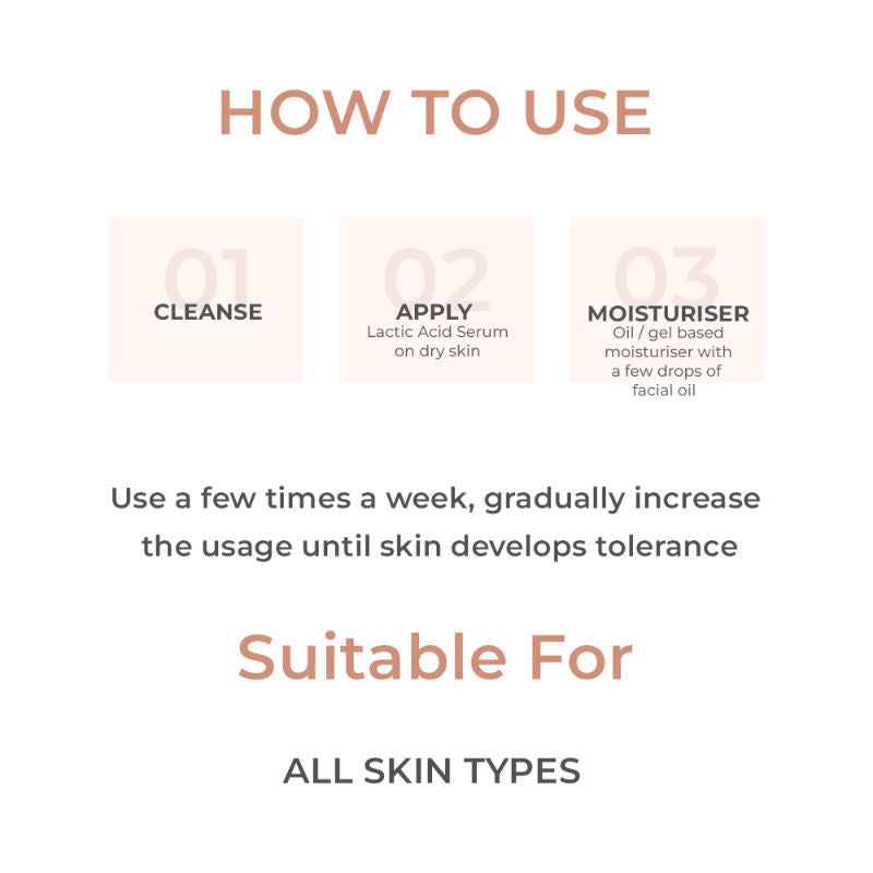 5% Lactic Acid Serum + HA, Exfoliates Dull Skin & Reduce Dark Spots, Beginner friendly