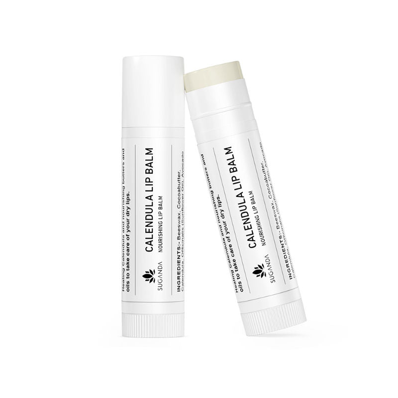 Calendula Lip Balm, Nourishes & Softens Chapped Dry & Cracked Lips with Cocoa Butter