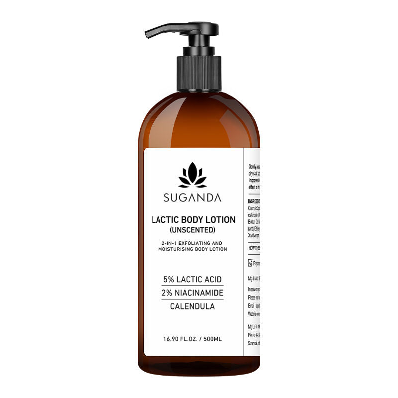 Lactic Body Lotion with 5% LA, Improves Skin Texture + Reduce Strawberry Legs (Unscented)