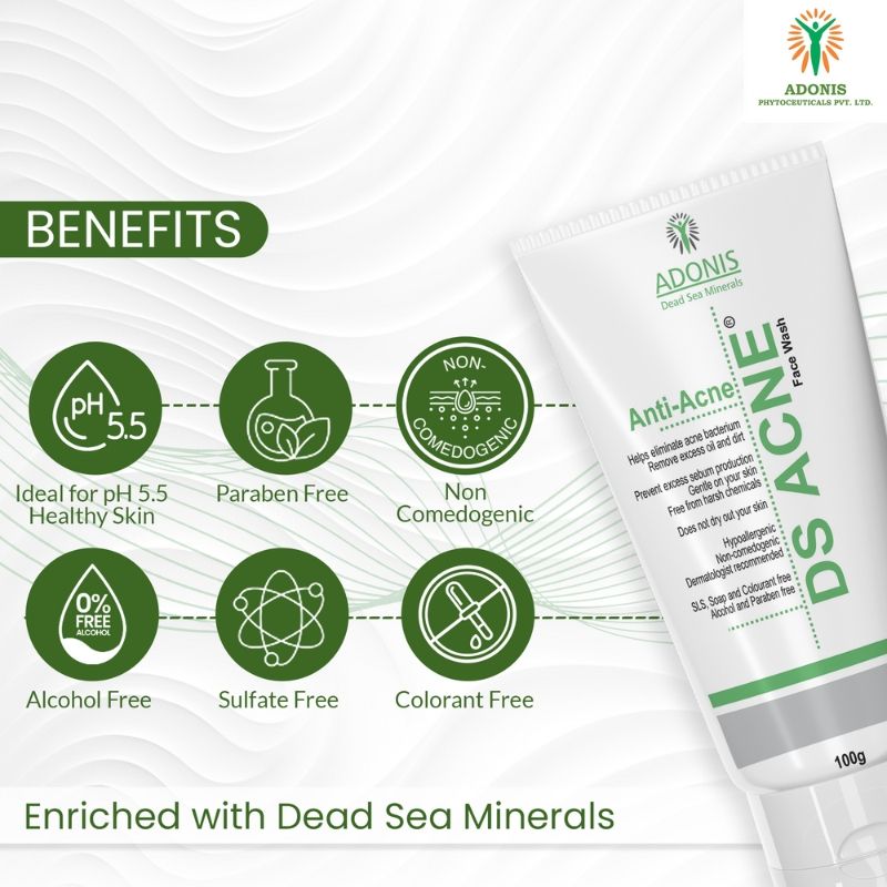 Unisex Ds Anti Acne Face Wash Cleanser With Salicylic Acid & Minerals For Oil Control & Acne
