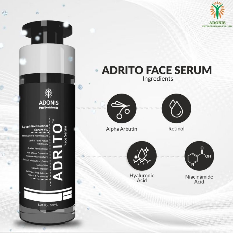 Unisex Adrito Face Serum With Retinol & Hyaluronic Acid For Anti Aging & Skin Firming