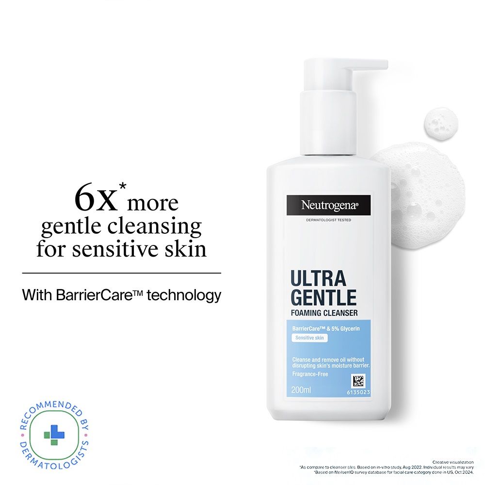 Ultra Gentle Foaming Face Cleanser Protect Skin Moisture - For Oily & Sensitive Skin