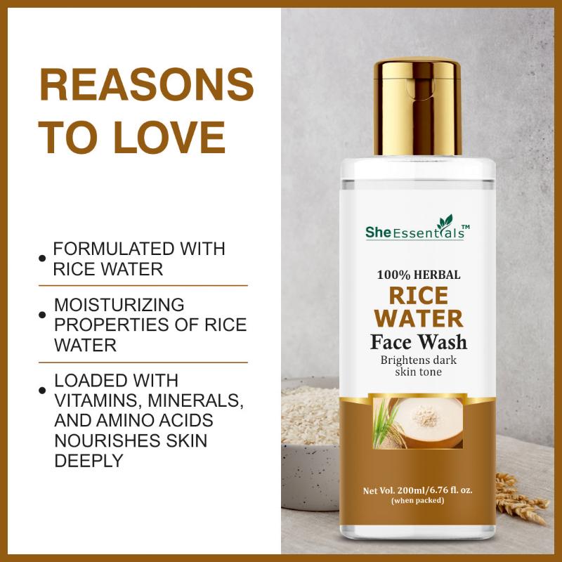 Rice Water Face Wash Removes Excess Oils & Reduce Blemishes Of The Skin