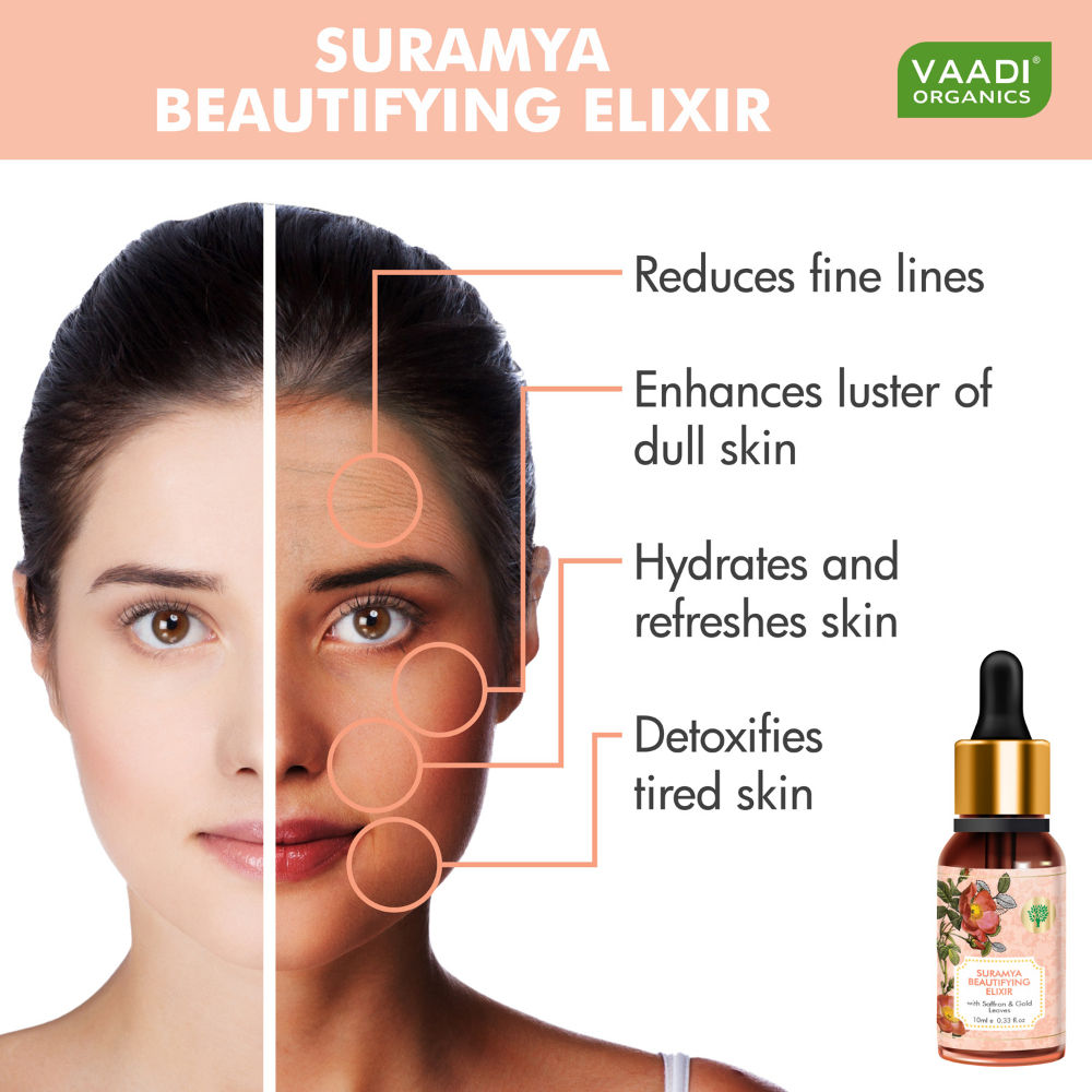 Suramya Beautifying Elixr With Saffron Gold Leaves