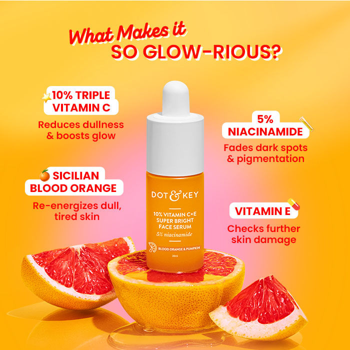 10% Vitamin C + E Face Serum With 5% Niacinamide, Fights Pigmentation & Dark Spots