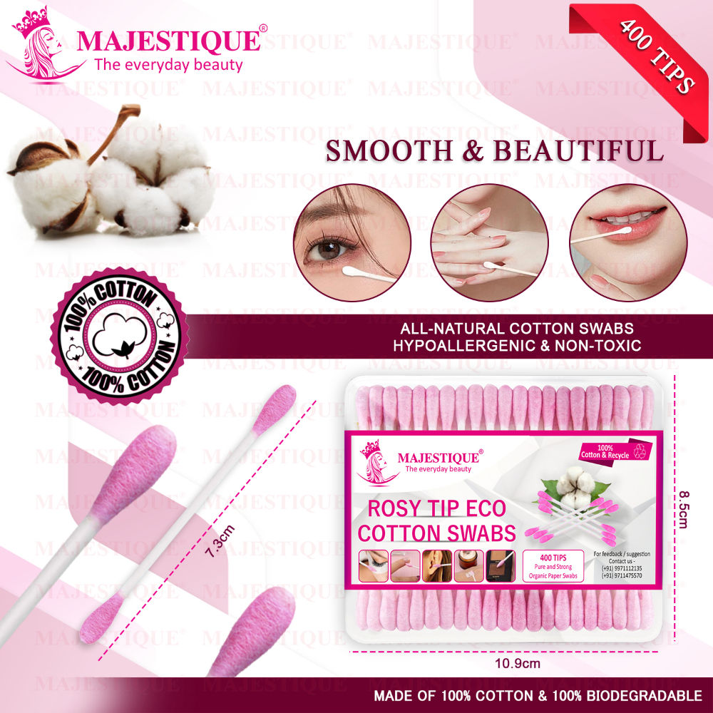 Rosy Tip Eco Cotton Swabs