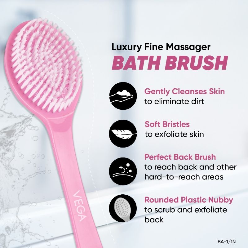 BA-1/1N Luxury Fine Massager Bath Brush (Color May Vary)