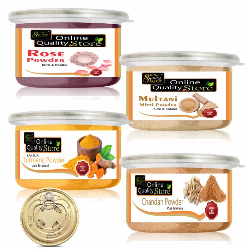 Multanimitti Powder, Chandan, Kasturi Turmeric & Rose Powder for Hair & Skin