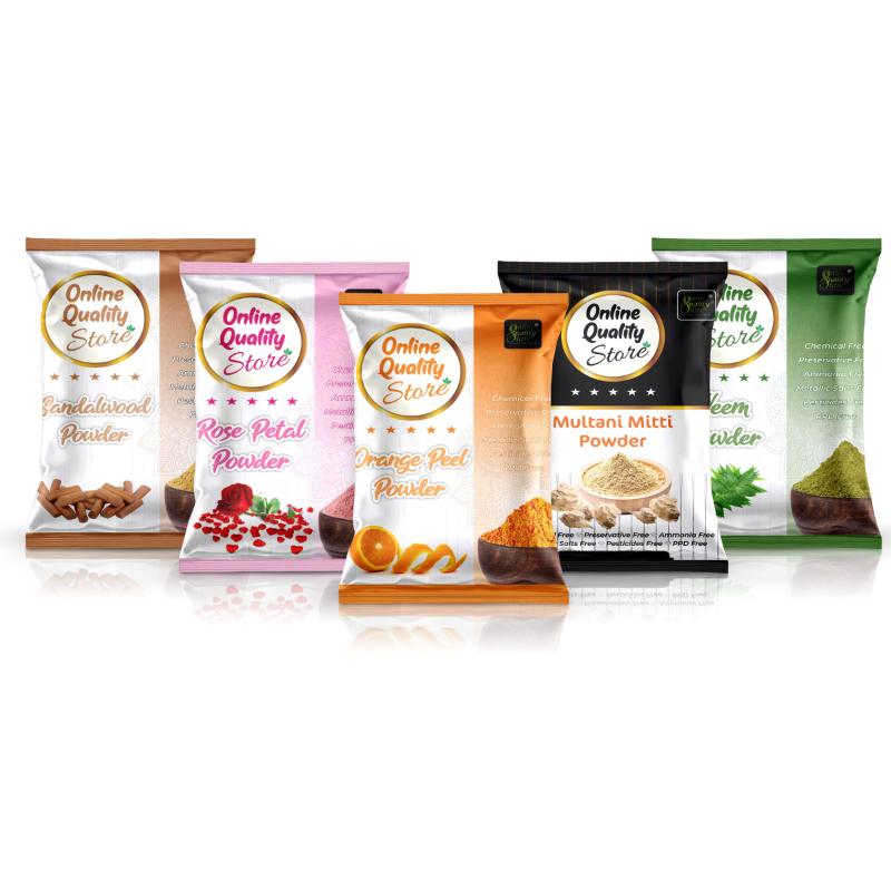 Multani Mitti, Sandalwood, Orange Peel, Neem & Rose Powder for Hair & Skin