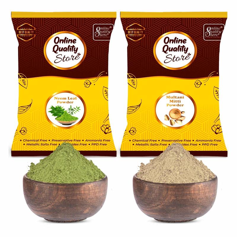 Pure Multani Mitti Powder & Neem Powder For Hair & Skin