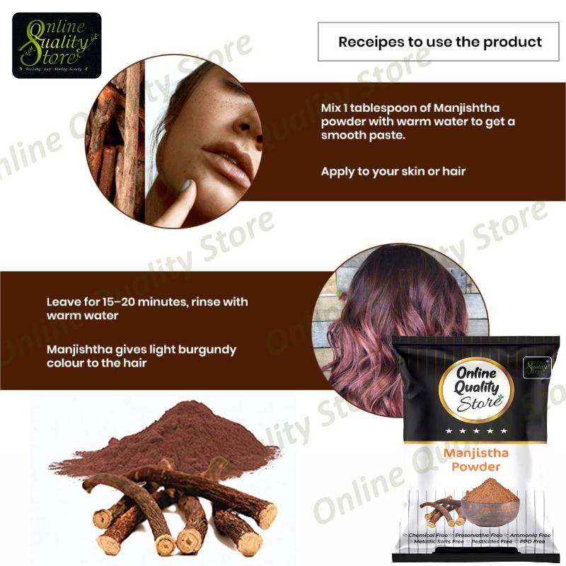 Organic Manjistha Powder For Hair & Skin Rubia Cordifolia