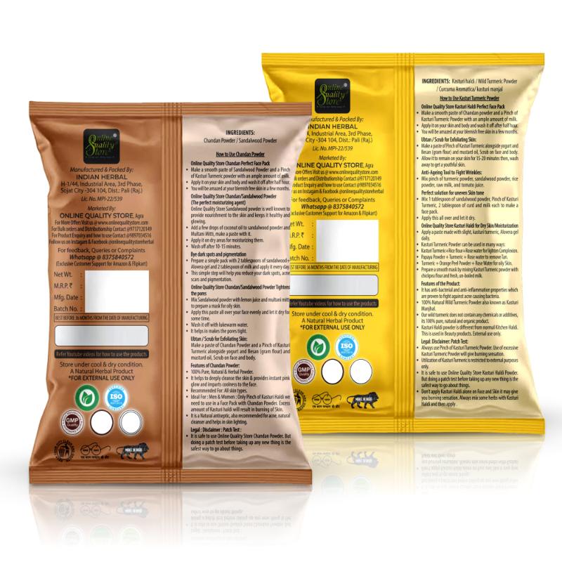Kasturi Turmeric Powder, Chandan Powder And Multani Mitti Powder For Skin